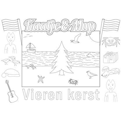 Kleurplaat-placemat van Kaatje&Mup: kerstboom — foto 2
